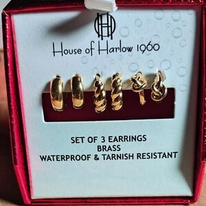 House of Harlow 1960 Gold Earrings Set